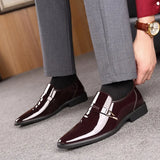 2025 Leather Shoes for Men Patent Leather Mens Casual Oxford Shoes Moccasin Glitter Male Footwear Designer Business Casual Shoes