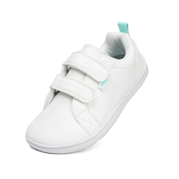 Kids Barefoot Shoes Boys Girls Wide Toe Minimalist Fashion Sneakers Lightweight Hook Loop Artificial Leather Walking Flats