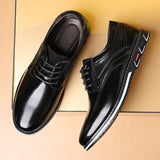 Elastic Band Shoes for Men Brand Casual Shoes Men Leather Shoes Soft Flat Business Man Footwear 2024 Elastic Shoe Mouth Sneakers