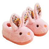 Kid Shoes Girl Fur Slippers Anti Slip Warm Slippers Fashionable Color Matching Cotton Slipper Autumn Winter Thick Bottom Slipper