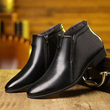 Retro Men Ankle Boots Luxury High-top Men Leather Shoes High Quality Non-Slip Motorcycle Boots Fashion Zipper Men Boots Big Size