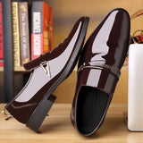 2025 Leather Shoes for Men Patent Leather Mens Casual Oxford Shoes Moccasin Glitter Male Footwear Designer Business Casual Shoes