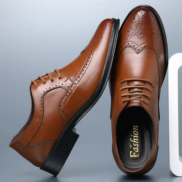 Men Oxford Shoes Luxury Leather Brogue Shoes Male Classic Business Formal Shoes High Quality Handcrafted Men Party Wedding Shoe