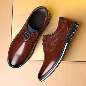 Elastic Band Shoes for Men Brand Casual Shoes Men Leather Shoes Soft Flat Business Man Footwear 2024 Elastic Shoe Mouth Sneakers